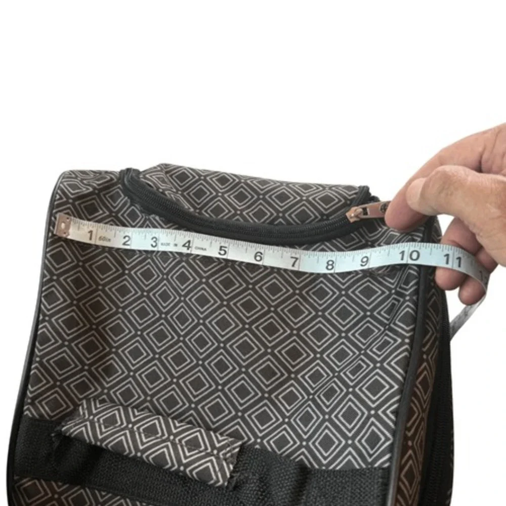 Unisex Geometric Lightweight Travel Luggage Carry‎ On Rolling Bag Black White